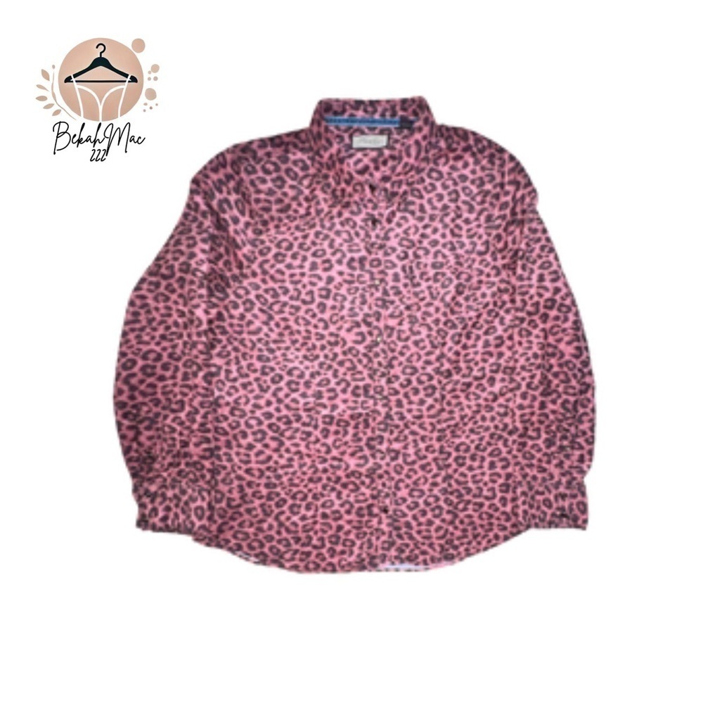 Legacy Falls Leopard Print Button-Up Shirt - Women’s XL